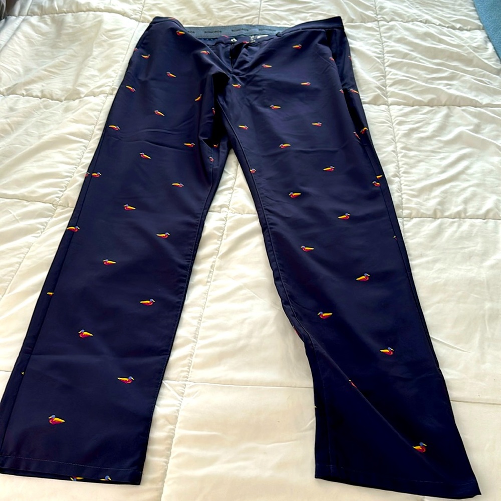 Bonobos Navy Duck Patterned Pants